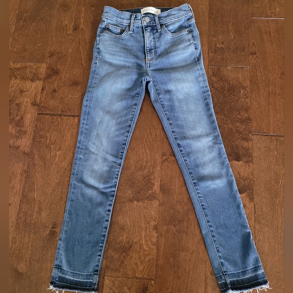 Denim Forum Niko mid rise skinny crop jeans